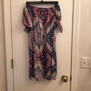 flowy patterned dress - off the shoulder